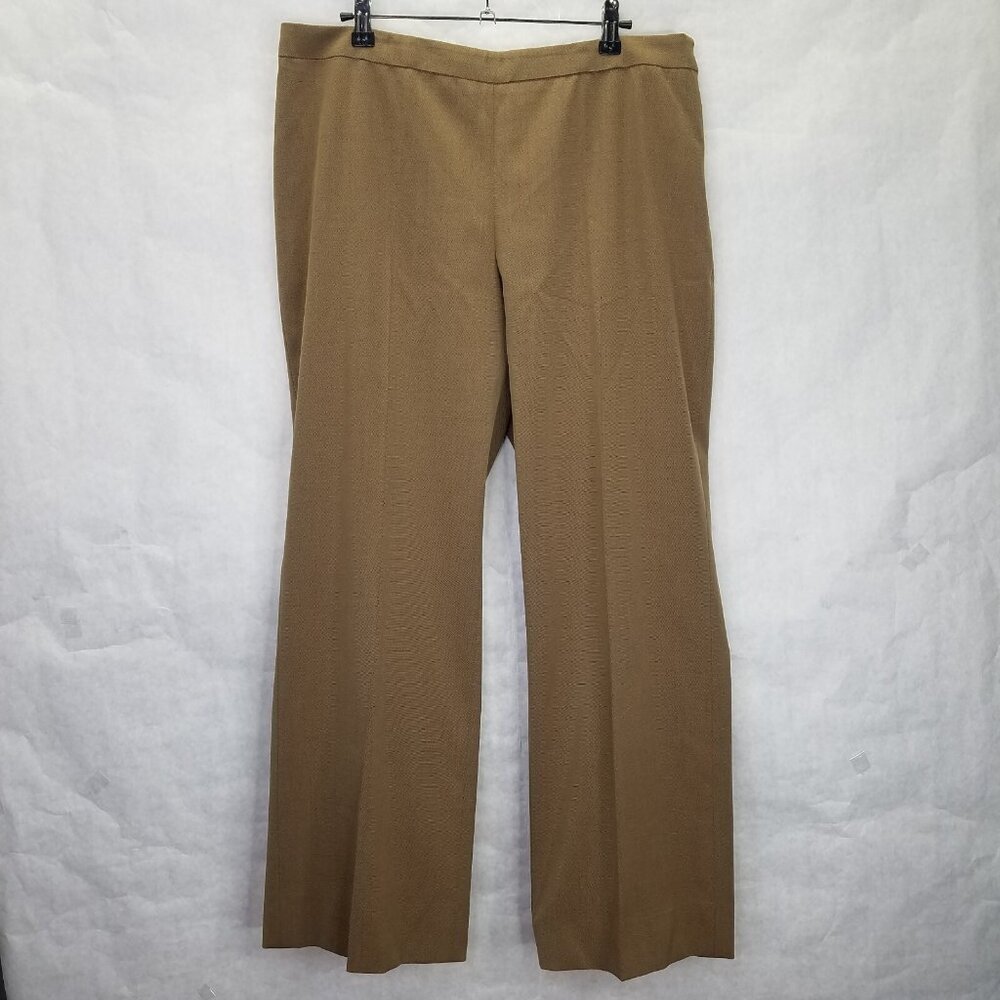 Akris Flavin Trouser Women's 12 Stretch Wool Dress Pants Brown Academia Luxury